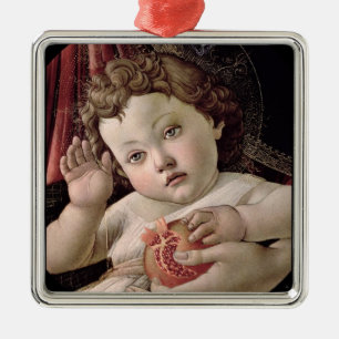 Kristus Child och Madonna of Pomegranate Julgransprydnad Metall