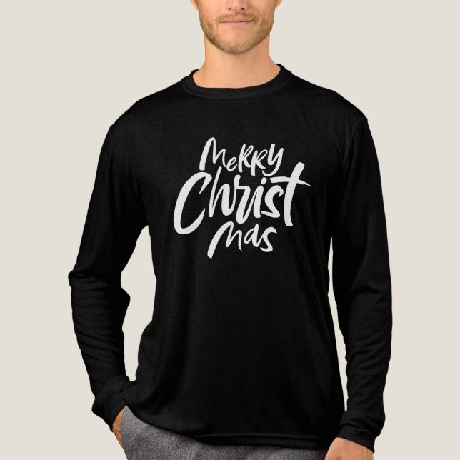 Kristus Christian God jul Lettering Jesus Tee (Framsida)