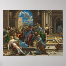 Kristus Cleansing - El Greco, grekisk konst Poster