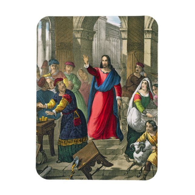 Kristus Cleas Temple, från en bibel tryckt av Magnet (Vertikal)