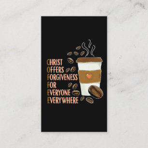 Kristus Coffers kyrkoherde Caffeine Pastor Visitkort