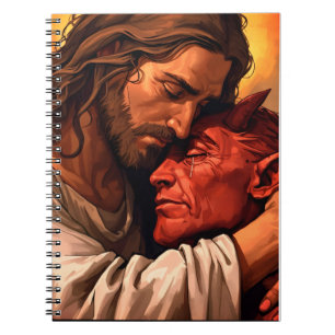 Kristus Comforting Lucifer Notebook Anteckningsbok