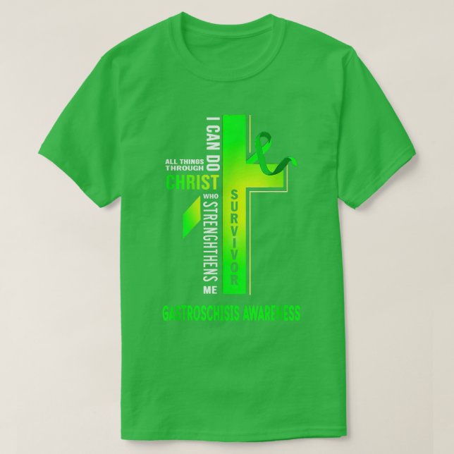 Kristus Crossing Gastroschisis Awareness T Shirt (Design framsida)