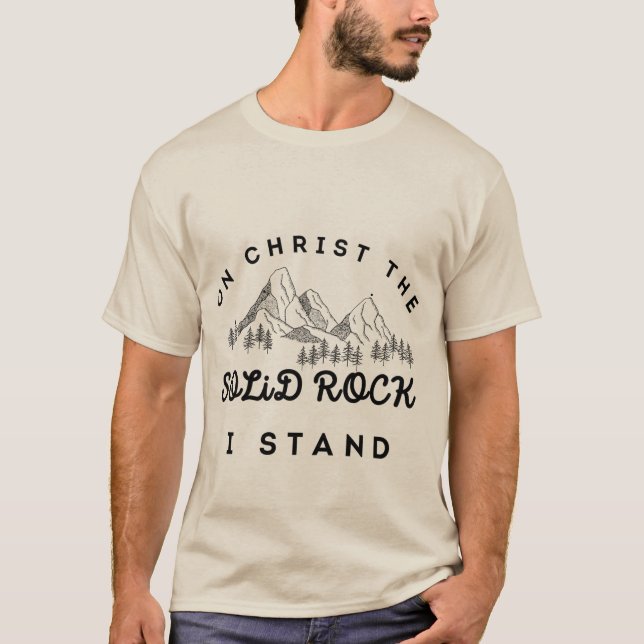 Kristus den fasta klippa jag står  t shirt (Framsida)