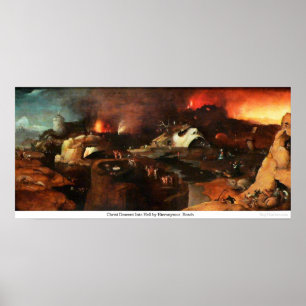 Kristus Descent in i helvetet av Hieronymus Bosch Poster