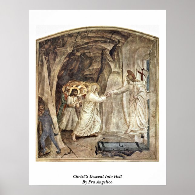 Kristus död in i helvetet av Fra Angelico Poster (Framsidan)