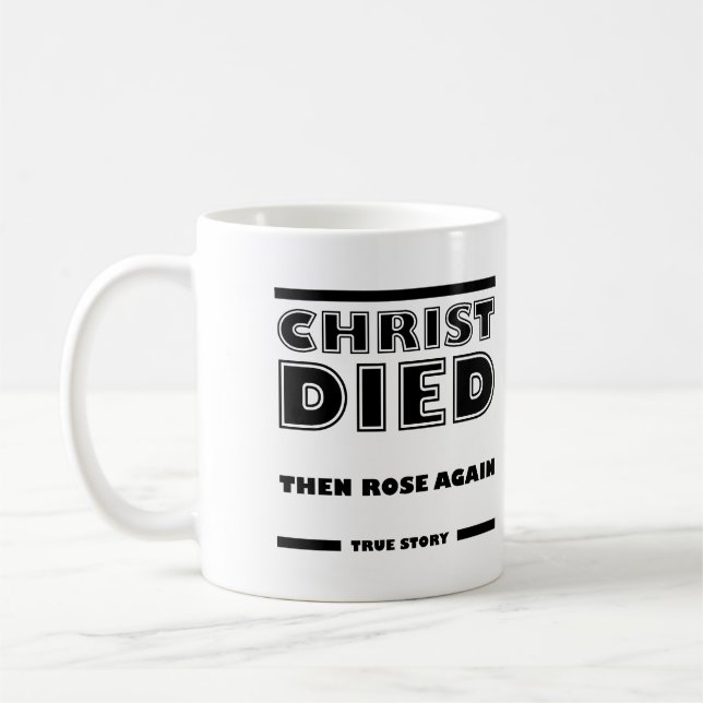 Kristus dog rose igen kristen sann historia kaffemugg (Vänster)