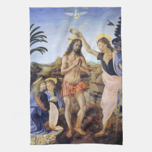 Kristus dop av Verrocchio, Leonardo da Vinci Kökshandduk