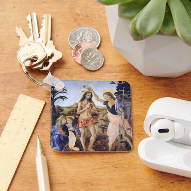 Kristus dop av Verrocchio, Leonardo da Vinci Nyckelring (Skrivbord)