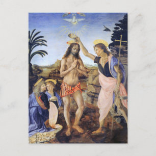 Kristus dop av Verrocchio, Leonardo da Vinci Vykort