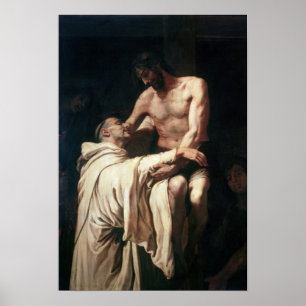 Kristus Embracing St. Bernard Poster