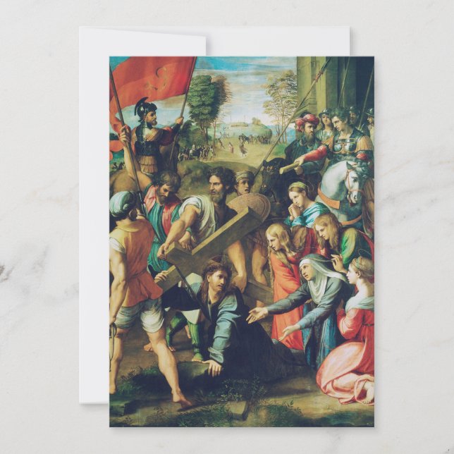 Kristus faller på väg till Kalvarieborgen Inbjudningar (Framsida)