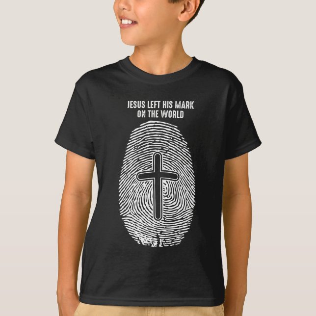 Kristus Fingerprint Christian Jesus lämnat sin prä T Shirt (Framsida)