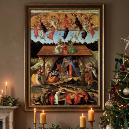 Kristus födelse av Botticelli, jultomhet Poster