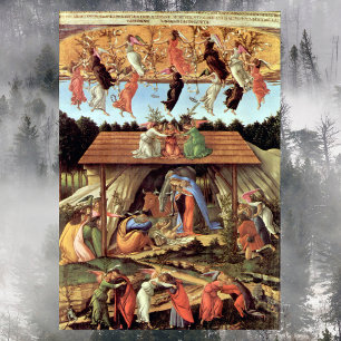 Kristus födelse av Botticelli, jultomhet Poster