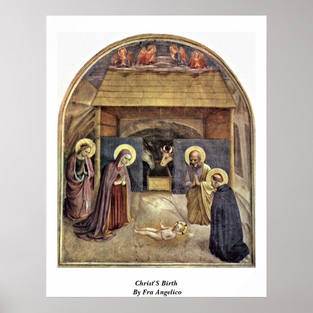 Kristus födelse av Fra Angelico Poster (Framsidan)