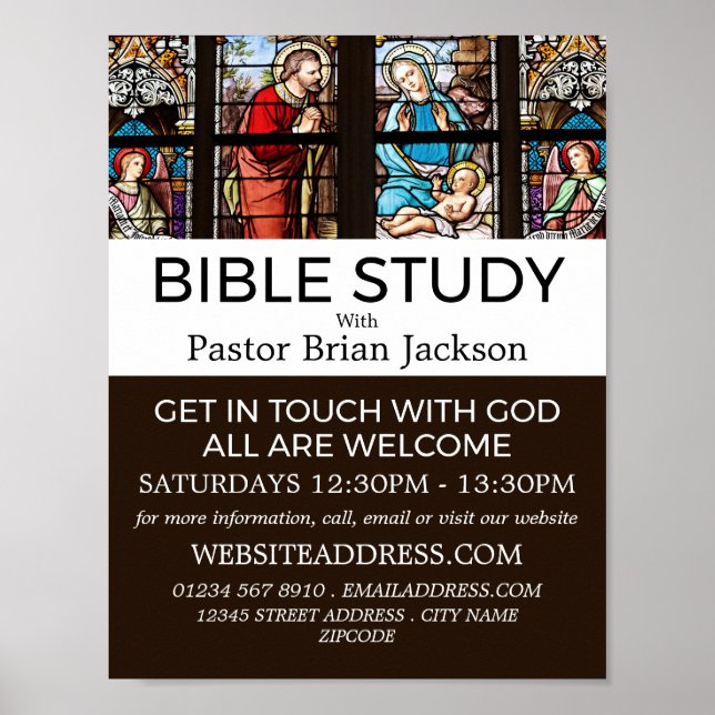 Kristus födelse, kristen bibelklass Advert Poster (Framsidan)