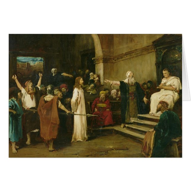 Kristus för Pilate, 1880 Hälsningskort (Framsidan Horizontal)