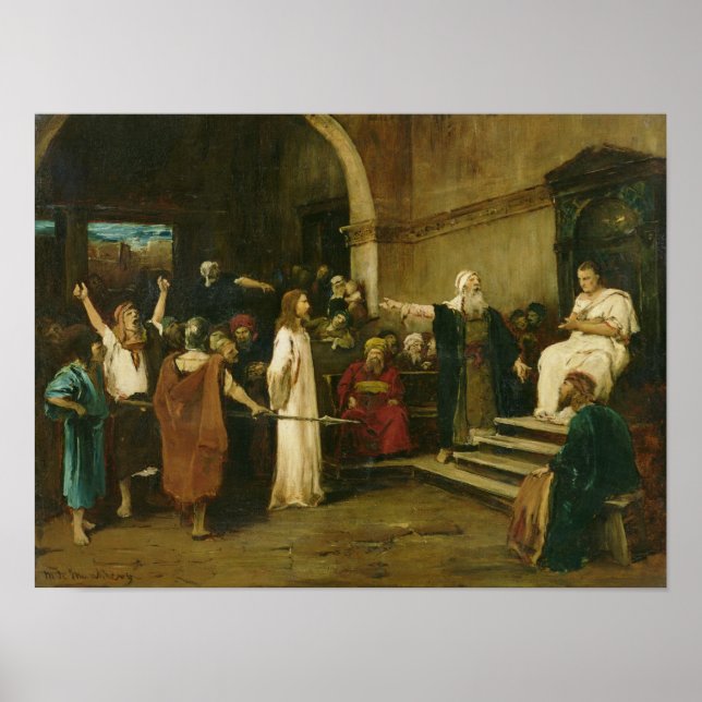 Kristus före Pilatus, 1880 Poster (Framsidan)