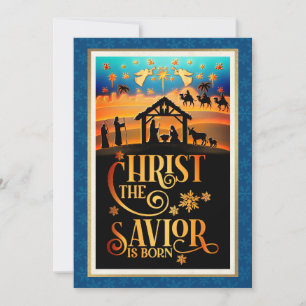 "Kristus Frälsaren är född" Jul Nattvard Christmas Julkort