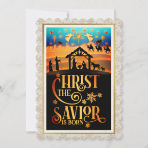 "Kristus Frälsaren är född" Jul Nattvard Christmas Julkort