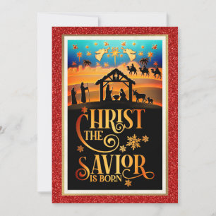"Kristus Frälsaren är född" Jul Nattvard Christmas Julkort