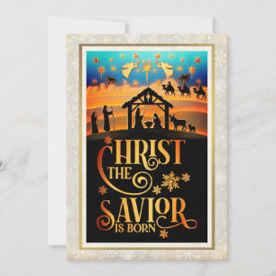 "Kristus Frälsaren är född" Jul Nattvard Christmas Julkort