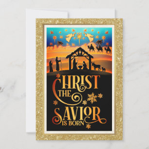 "Kristus Frälsaren är född" Jul Nattvard Christmas Julkort
