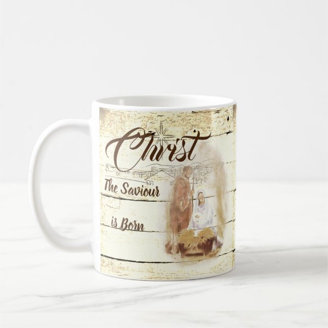 Kristus Frälsaren är född Kaffemugg (Vänster)