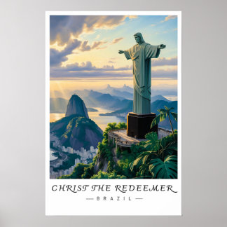 Kristus Frälsaren Brasilien Väggkonst, Rio Stadsko Poster