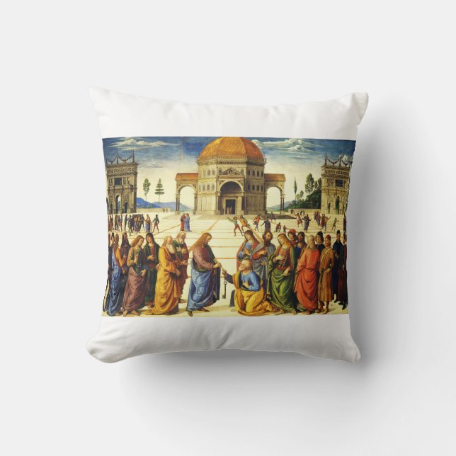 Kristus Ge Nycklar till Saint Peter Kudde (Framsida)