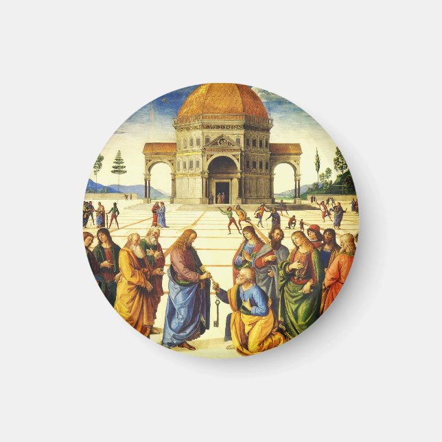 Kristus Ge Nycklar till Saint Peter Magnet (Framsidan)