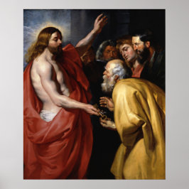 Kristus Ge Nycklarna Heaven till Saint Peter Poster