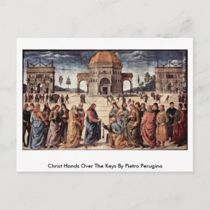Kristus Händer över Nycklar av Pietro Perugino Vykort