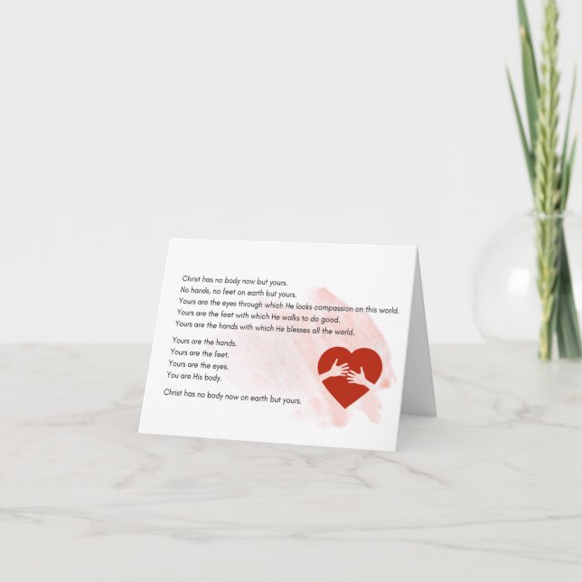 Kristus har inget lik nu, men dina anteckningskort (Framsida)