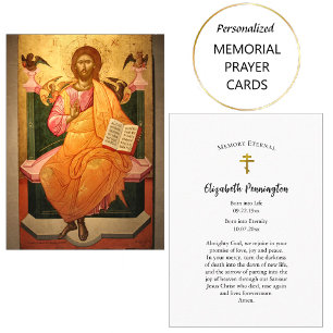 Kristus Holding, Gospel begravningskort Placeringskort