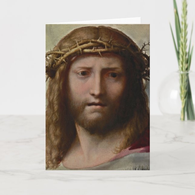 Kristus huvud Correggio Kort (Framsida)
