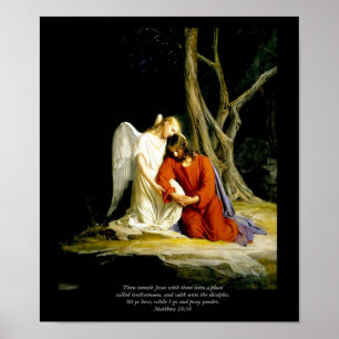 Kristus i Gethsemane Bloch Fine Art Kanvastryck Poster