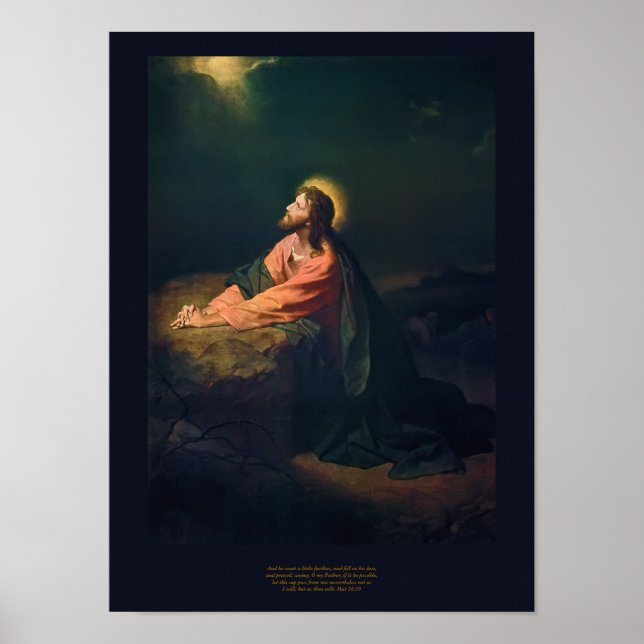 Kristus i Gethsemane - Heinrich Hofmann 1890 Poster (Framsidan)