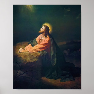 Kristus i Gethsemane Heinrich Hofmann Painting Poster
