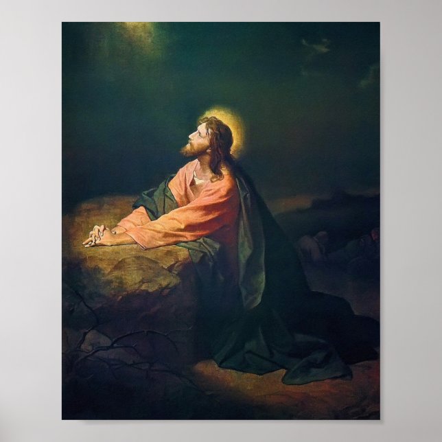 Kristus i Gethsemane Heinrich Hofmann Painting Poster (Framsidan)
