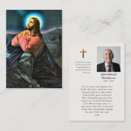 Kristus i Gethsemane Memorial Prayer Card Placeringskort