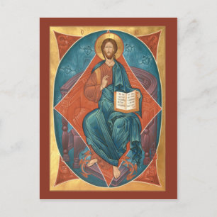 Kristus i Glory Prayer Card Vykort