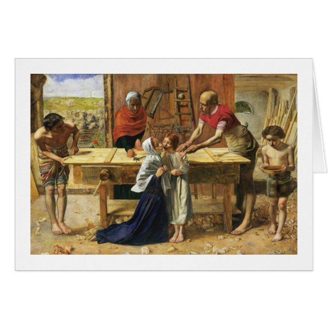 Kristus i Hans Far Carpenter Shop Hälsningskort (Framsidan Horizontal)