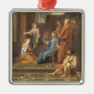 Kristus i huset av Martha och Mary Julgransprydnad Metall