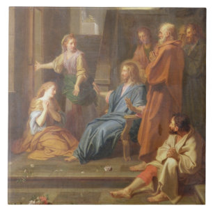 Kristus i huset av Martha och Mary Kakelplatta