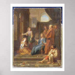 Kristus i huset av Martha och Mary Poster