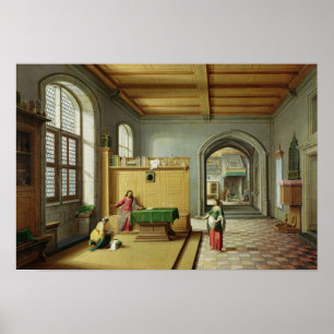 Kristus i huset av Martha och Mary Poster