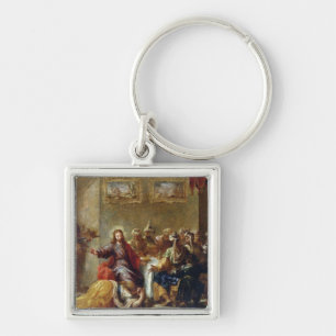 Kristus i huset av Simon phariseen, 1660 Fyrkantig Silverfärgad Nyckelring
