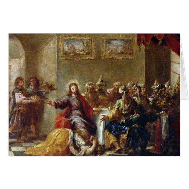 Kristus i huset av Simon phariseen, 1660 Hälsningskort (Framsidan Horizontal)
